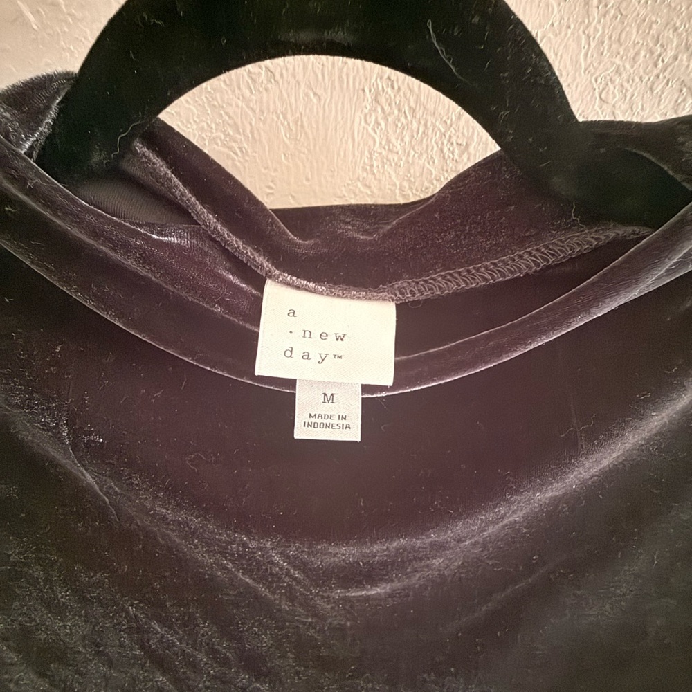a new day Black velour side rouche Midi Dress - Picture 3 of 3